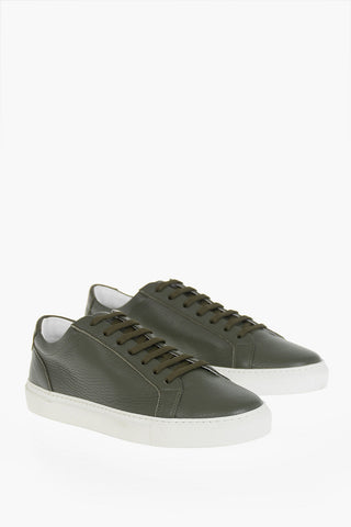 Hammered Leather Low-Top Sneakers