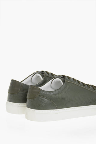 Hammered Leather Low-Top Sneakers