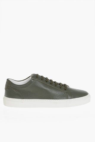 Hammered Leather Low-Top Sneakers