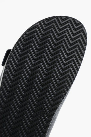 Double-Buckle Hammered Leather Sandals