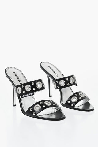 Leather Mules with Studs 11cm