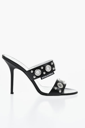 Mules aus Leder mit Nieten 11cm
