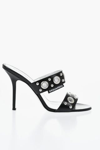 Leather Mules with Studs 11cm