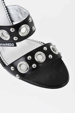 Leather Mules with Studs 11cm