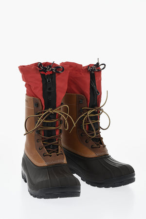 Leather Ankle Boots with Rubber Detail