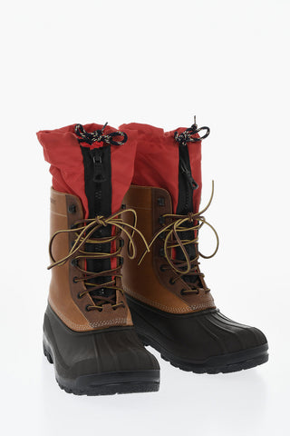 Leather Ankle Boots with Rubber Detail