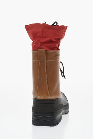 Leather Ankle Boots with Rubber Detail
