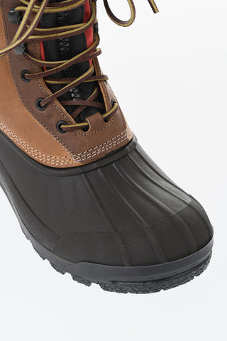 Leather Ankle Boots with Rubber Detail