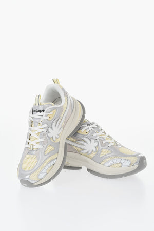 Niedrige Sneaker aus Mesh und Wildleder mit Monogramm