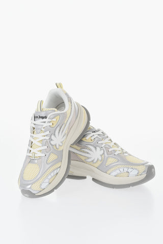 Niedrige Sneaker aus Mesh und Wildleder mit Monogramm