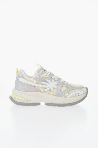 Niedrige Sneaker aus Mesh und Wildleder mit Monogramm
