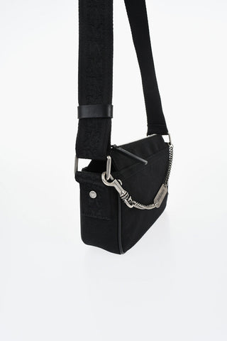 Borsa a Spalla in Nylon con Tracolla Logata