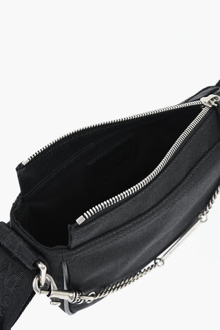 Borsa a Spalla in Nylon con Tracolla Logata