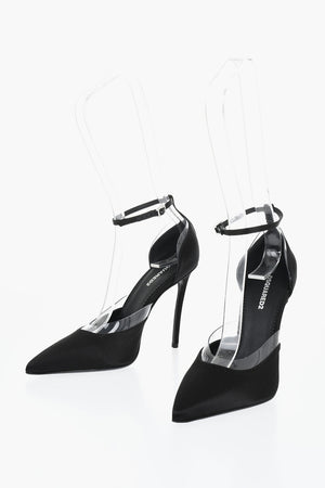 Ankle-Strap-Pumps aus Satin mit 10cm Absatz