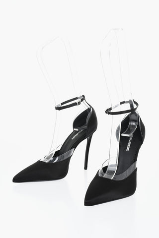 Ankle-Strap-Pumps aus Satin mit 10cm Absatz