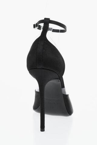 Ankle-Strap-Pumps aus Satin mit 10cm Absatz