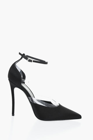 Ankle-Strap-Pumps aus Satin mit 10cm Absatz