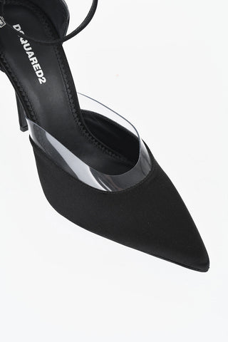 Ankle-Strap-Pumps aus Satin mit 10cm Absatz