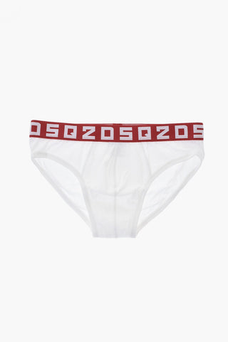 Cotton Briefs with Logo Elastic Waist