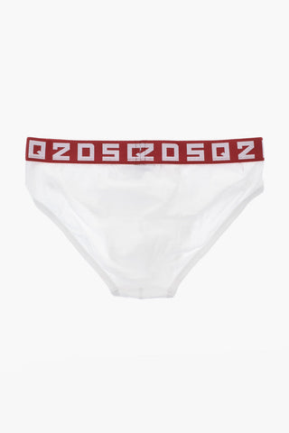 Cotton Briefs with Logo Elastic Waist