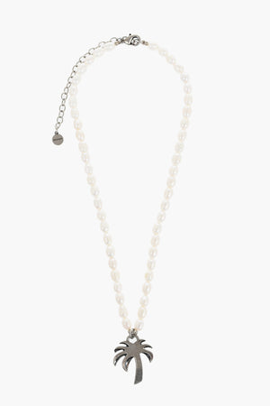 Pearl Necklace with Monogram Pendant