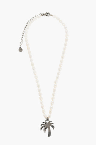 Pearl Necklace with Monogram Pendant