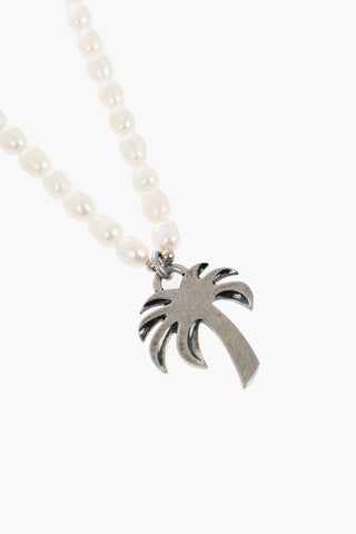 Pearl Necklace with Monogram Pendant