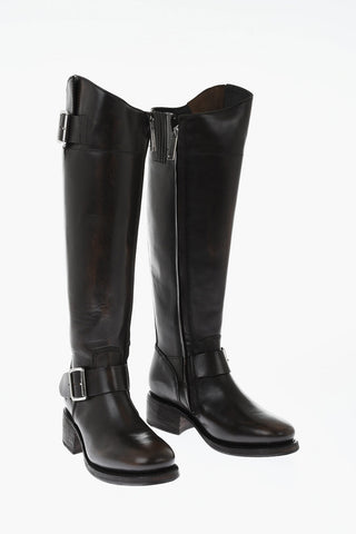가죽 하이 부츠 HEELED(안쪽 지퍼)