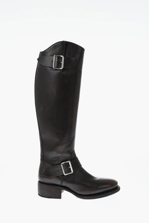 가죽 하이 부츠 HEELED(안쪽 지퍼)