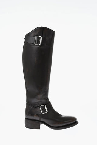 가죽 하이 부츠 HEELED(안쪽 지퍼)
