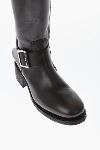 Leather High Boots HEELED with Inner Zip