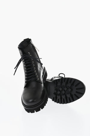 ICON Leather Combat Boots with Side Zip