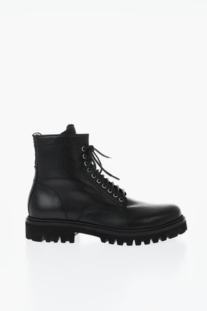 ICON Leather Combat Boots with Side Zip