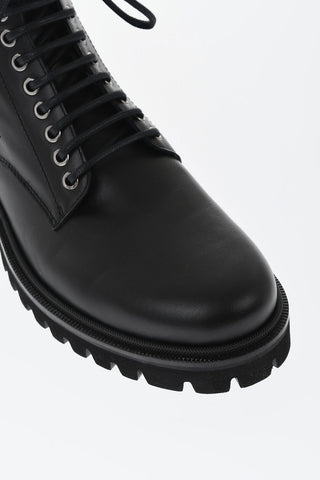 ICON Leather Combat Boots with Side Zip