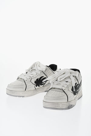 Pebbled Leather Low-Top Sneakers VENICE WORN OUT with Contrasting Maxi Monogram