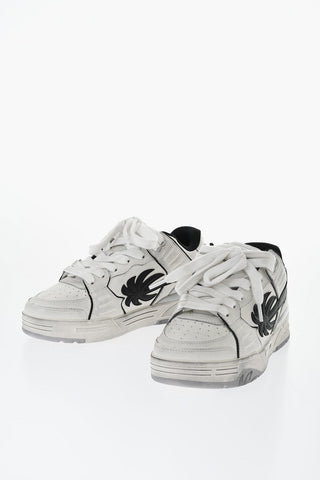 Pebbled Leather Low-Top Sneakers VENICE WORN OUT with Contrasting Maxi Monogram