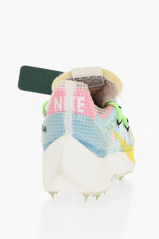 OFF-WHITE 테크니컬 메시 소재 로우탑 스니커즈 WAFFLE RACER 가죽 장식과 스터드 효과 밑창
