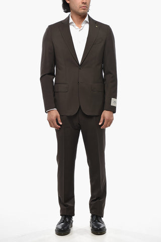 CC COLLECTION Zweiknopf-Anzug aus Schurwolle und Mohair mit zwei Seitenschlitzen und klassischem Revers