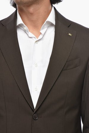 CC COLLECTION Zweiknopf-Anzug aus Schurwolle und Mohair mit zwei Seitenschlitzen und klassischem Revers