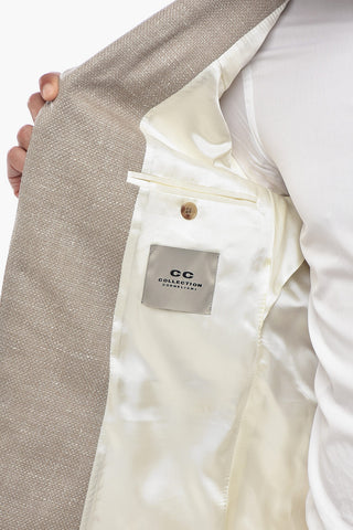 CC COLLECTION Giacca in Misto Lino con Tasche ad Aletta