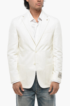 CC COLLECTION Cotton and Linen Blazer with Classic Lapel and Two Vents