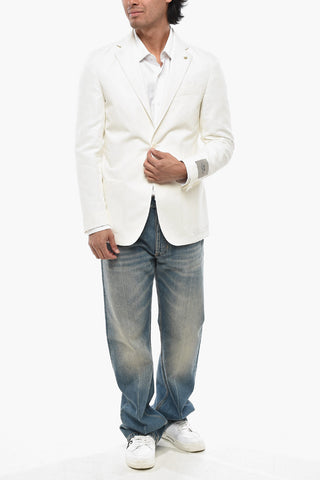 CC COLLECTION Blazer in Cotone e Lino Due Spacchi Rever Classico