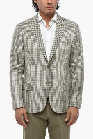 CC COLLECTION Blazer aus Schurwoll‑Mix mit Hahnentritt‑Muster und Pattentaschen