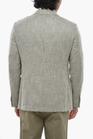 CC COLLECTION Blazer aus Schurwoll‑Mix mit Hahnentritt‑Muster und Pattentaschen