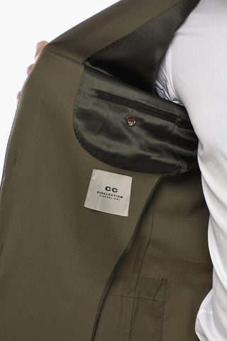 CC COLLECTION Two-Button Unlined Cotton Blazer