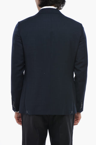CC COLLECTION 2-Button Virgin Wool and Mohair Jacket with Flap Pockets
