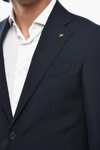 CC COLLECTION 2-Button Virgin Wool and Mohair Jacket with Flap Pockets