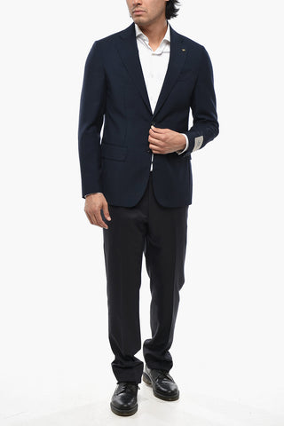 CC COLLECTION 2-Button Virgin Wool and Mohair Jacket with Flap Pockets
