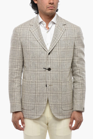 CIRCLE Wool-Blend Unlined Blazer in District Check