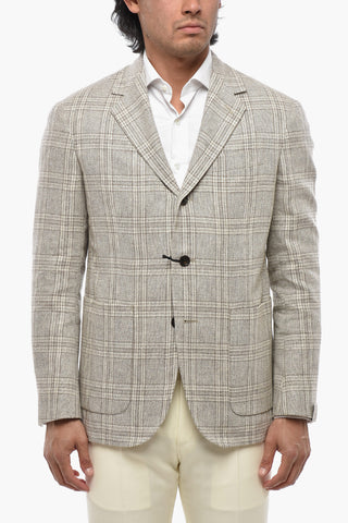 CIRCLE Wool-Blend Unlined Blazer in District Check